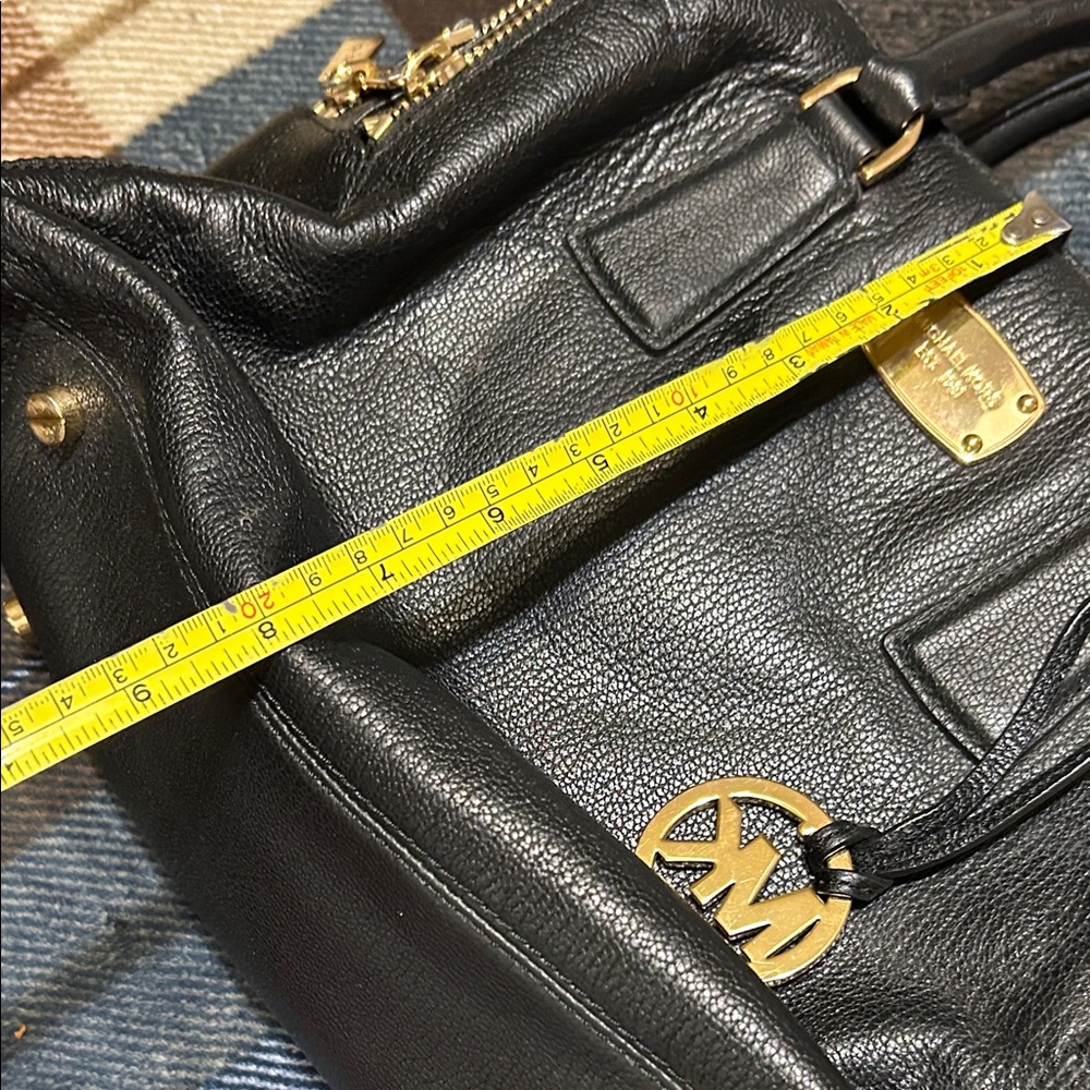 MICHAEL Michael Kors Black Satchel with Gold Accents - Picture 10 of 12